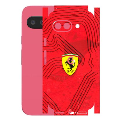 Google Pixel Phone Skins (All Models) - Red Ferrari Logo Stylish - 3D Embossed Finish (L-238) Google Pixel 9A