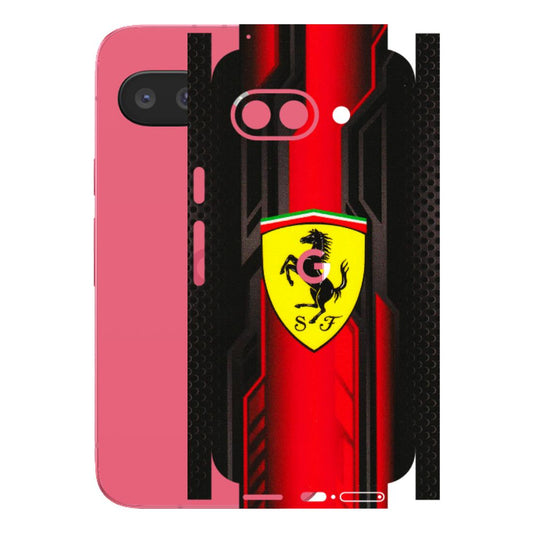 Google Pixel Phone Skins (All Models) - Black Ferrari Logo - 3D Embossed Finish (L-253) Google Pixel 9A