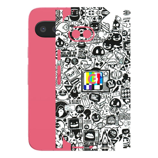 Google Pixel Phone Skins (All Models) - Doodles Positive Art - 3D Embossed Finish (L-263) Google Pixel 9A