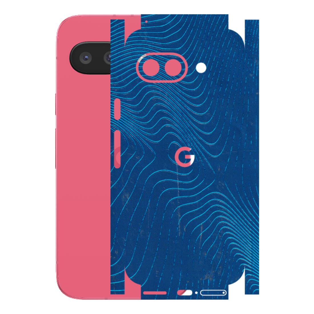Google Pixel Phone Skins (All Models) - Abstract Blue Line Map - 3D Embossed Finish (L-272) Google Pixel 9A
