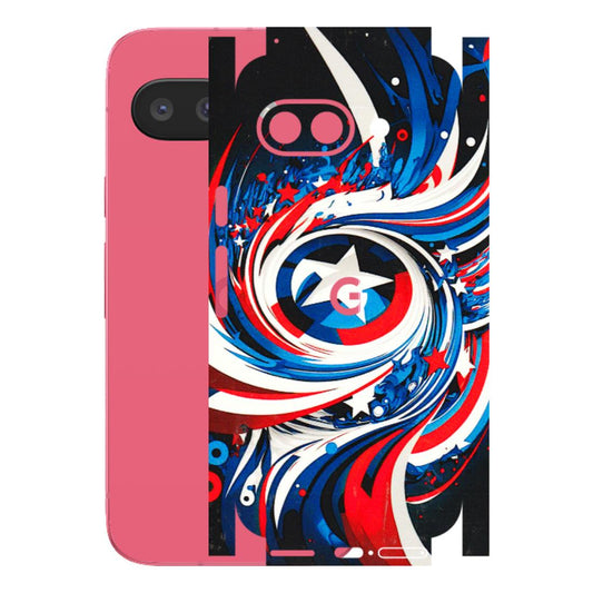 Google Pixel Phone Skins (All Models) - Captain America Logo - 3D Embossed Finish (L-307) Google Pixel 9A