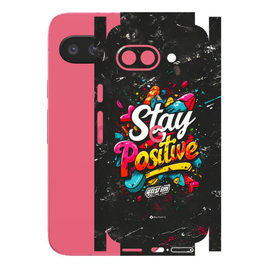 Google Pixel Phone Skins (All Models) - Stay Positive Black - 3D Embossed Finish (L-31) Google Pixel 9A