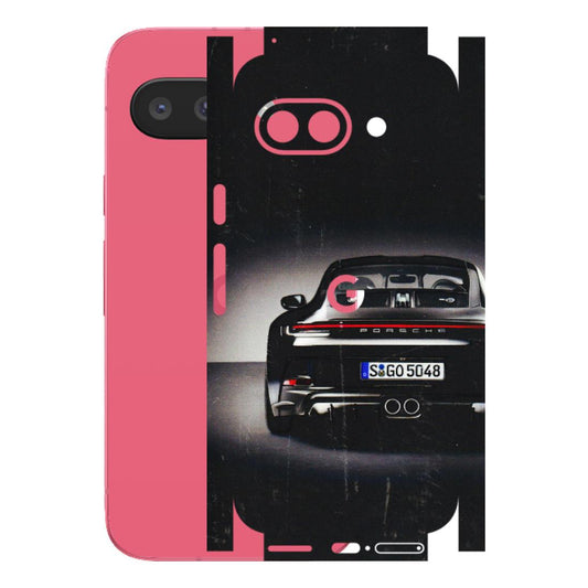 Google Pixel Phone Skins (All Models) - New Black Porsche GT3 - 3D Embossed Finish (L-327) Google Pixel 9A