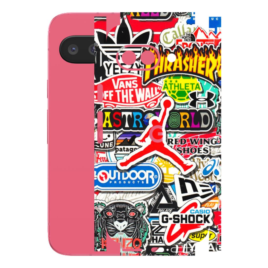 Google Pixel Phone Skins (All Models) - Multi Brands Sticker Graffiti - 3D Embossed Finish (L-37) Google Pixel 9A