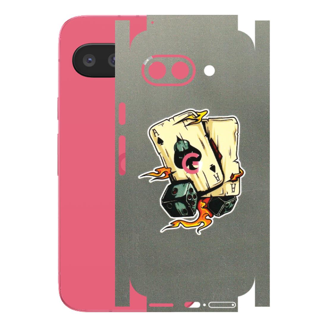 Google Pixel Phone Skins (All Models) - Grey Cards Of Ace - 3D Embossed Finish (L-77) Google Pixel 9A