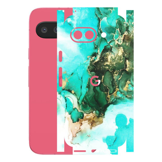 Google Pixel Phone Skins (All Models) - The Blue Gold Marble - Matte Finish (M-124) Google Pixel 9A