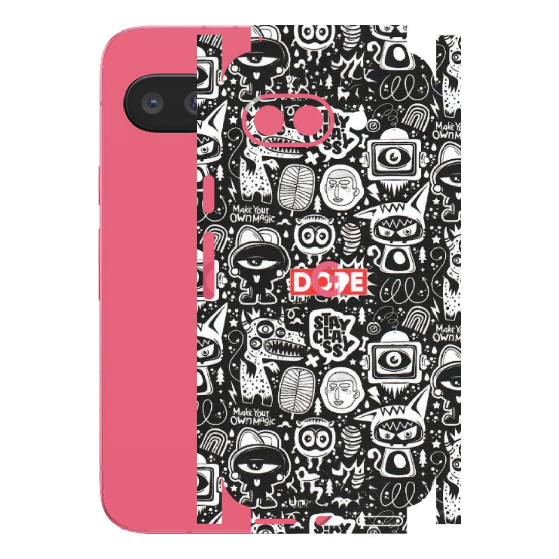 Google Pixel Phone Skins (All Models) - Dope Stay Classy Black Doodles - Matte Finish (M-126) Google Pixel 9A