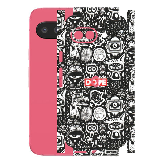 Google Pixel Phone Skins (All Models) - Dope Stay Classy Black Doodles - Matte Finish (M-126) Google Pixel 9A