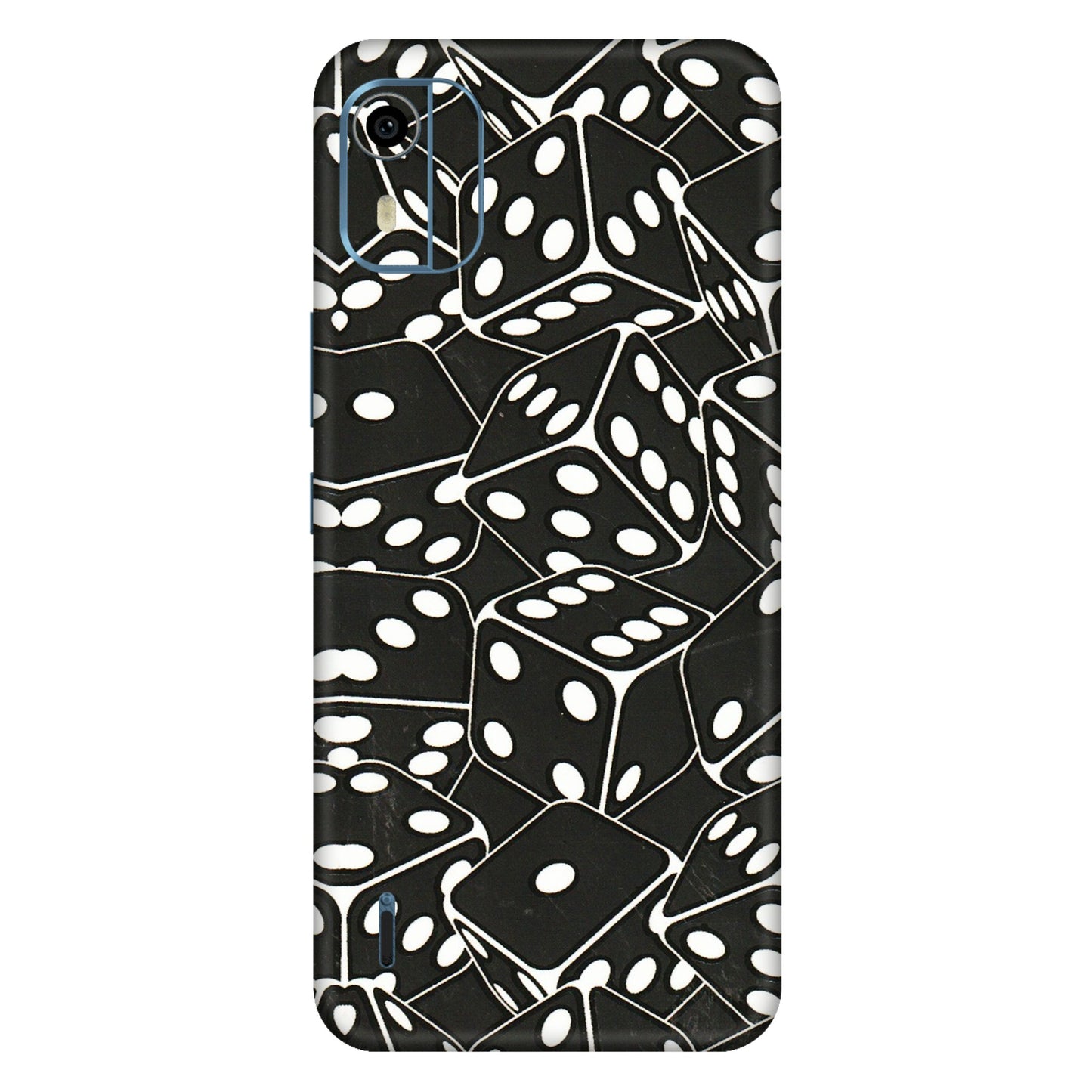 HMD NOKIA Phone Skins (All Models) - Big Black Dices - 3D Embossed Finish (L-106) HMD Nokia C12 Pro
