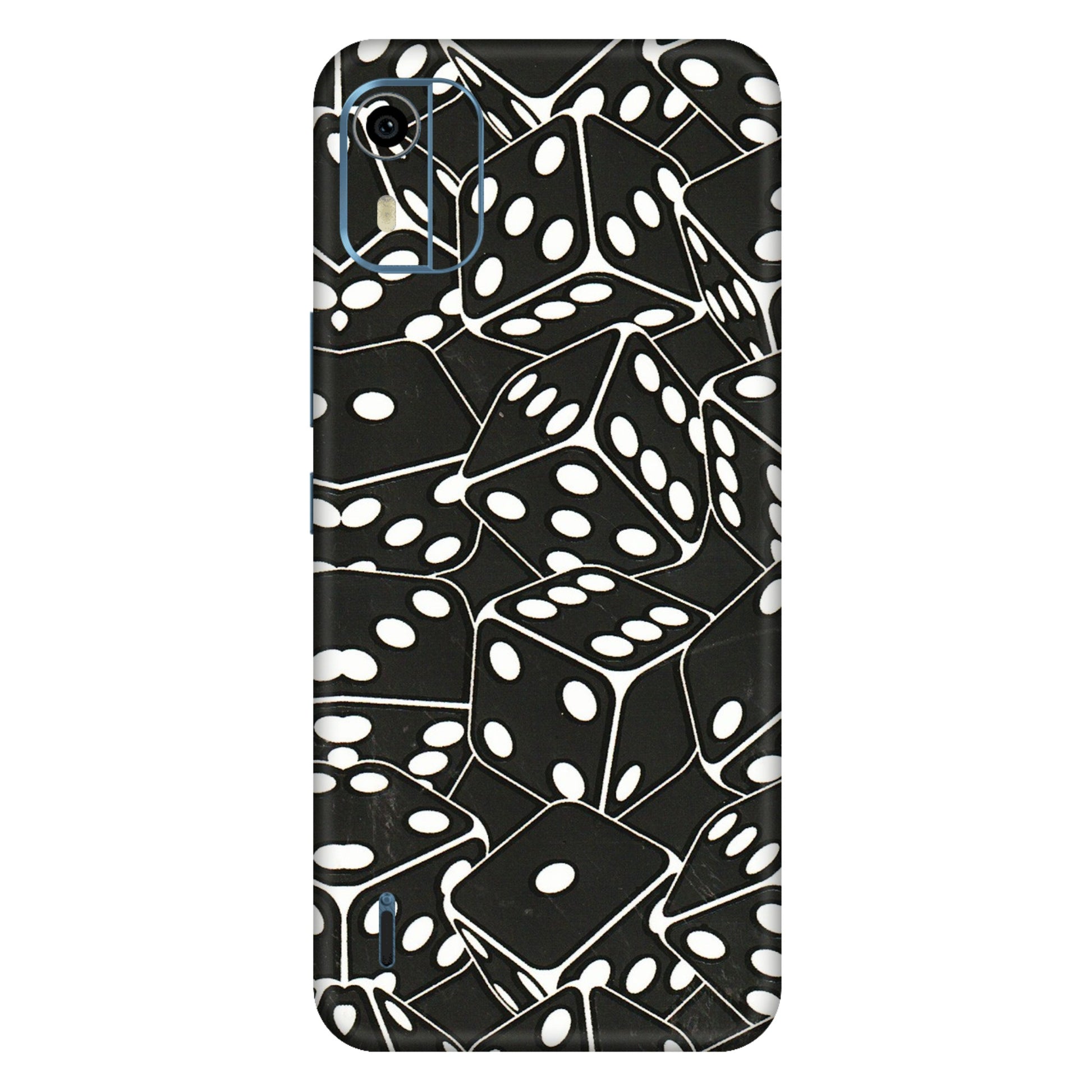 HMD NOKIA Phone Skins (All Models) - Big Black Dices - 3D Embossed Finish (L-106) HMD Nokia C12 Pro