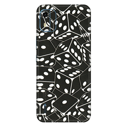 HMD NOKIA Phone Skins (All Models) - Big Black Dices - 3D Embossed Finish (L-106) HMD Nokia C12 Pro