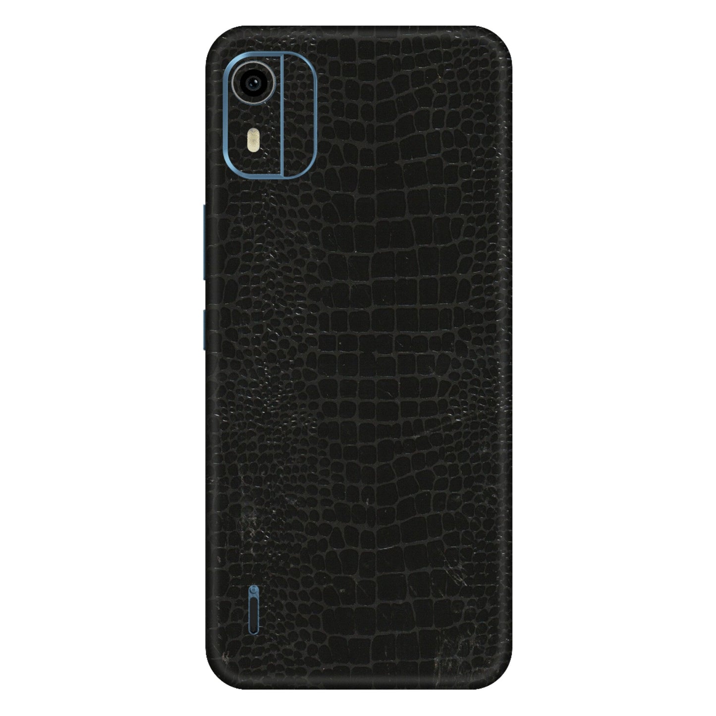 HMD NOKIA Phone Skins (All Models) - Snake Leather Black - 3D Embossed Finish (L-107) HMD Nokia C12 Pro