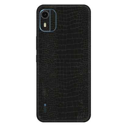 HMD NOKIA Phone Skins (All Models) - Snake Leather Black - 3D Embossed Finish (L-107) HMD Nokia C12 Pro