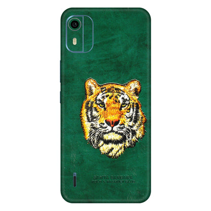 HMD NOKIA Phone Skins (All Models) - Leather Feel Tiger - 3D Embossed Finish (L-111) HMD Nokia C12 Pro