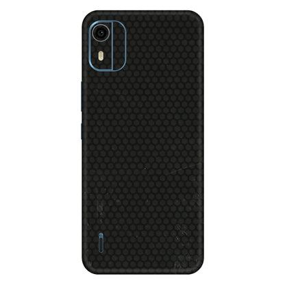 HMD NOKIA Phone Skins (All Models) - Black honeycomb - 3D Embossed Finish (L-114) HMD Nokia C12 Pro