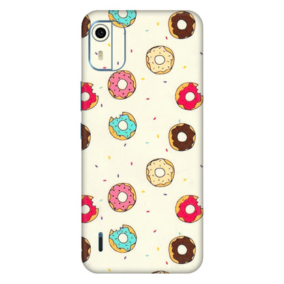HMD NOKIA Phone Skins (All Models) - Mini Donuts Doodle Art - 3D Embossed Finish (L-122) HMD Nokia C12 Pro