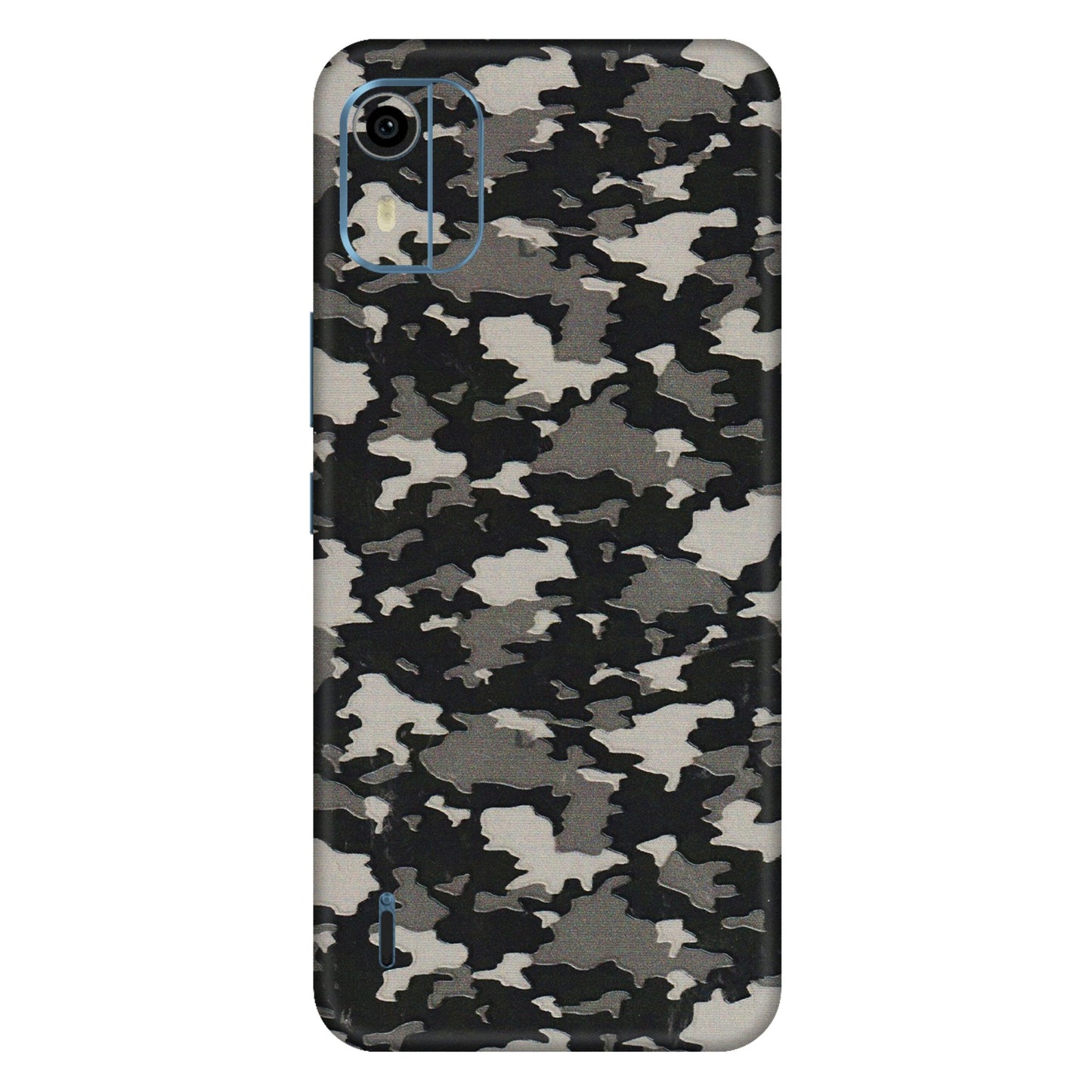 HMD NOKIA Phone Skins (All Models) - Black/Grey Camoflaunge - 3D Embossed Finish (L-142) HMD Nokia C12 Pro
