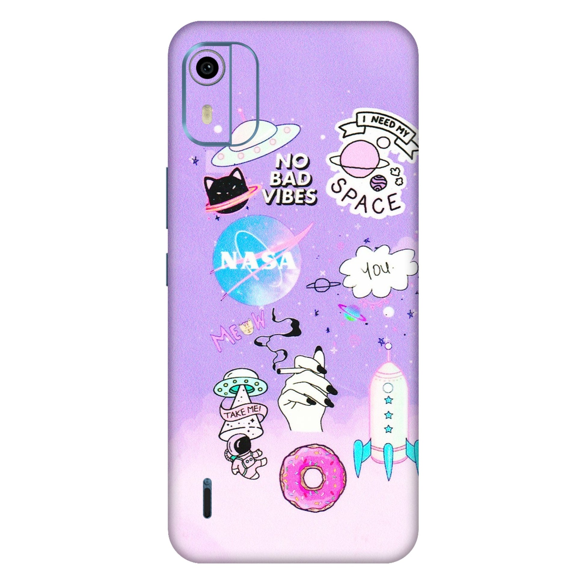 HMD NOKIA Phone Skins (All Models) - I Need My Nasa Skin - 3D Embossed Finish (L-149) HMD Nokia C12 Pro