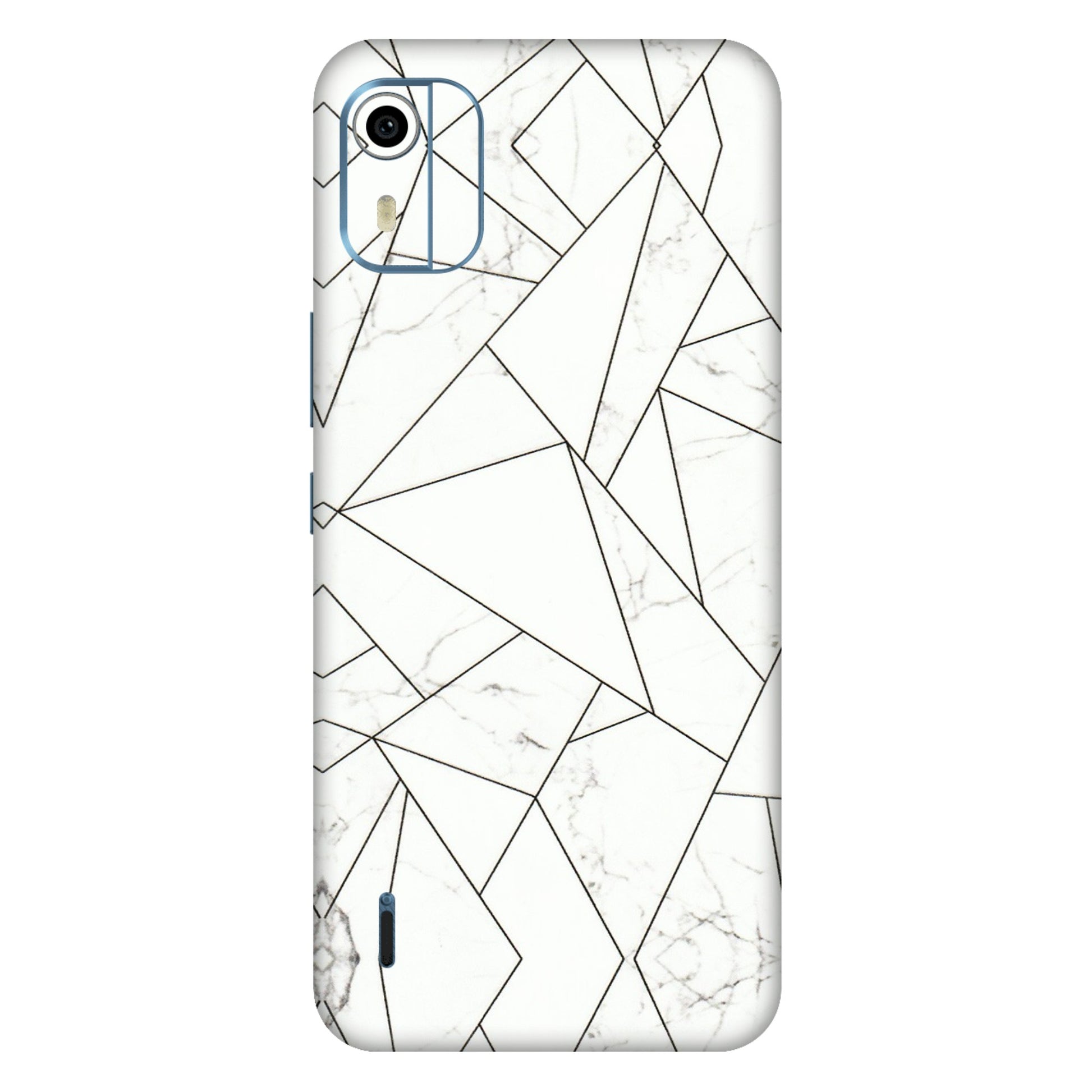 HMD NOKIA Phone Skins (All Models) - Luxury White Marble Effect - 3D Embossed Finish (L-168) HMD Nokia C12 Pro
