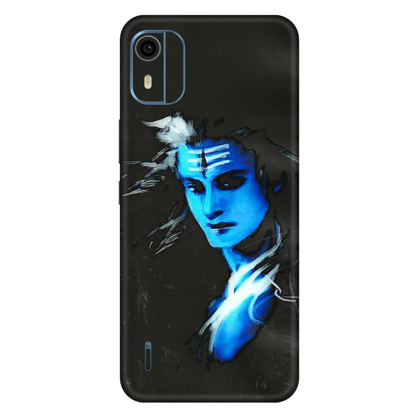 HMD NOKIA Phone Skins (All Models) - Har Har Mahadev Blue/Black - 3D Embossed Finish (L-185) HMD Nokia C12 Pro