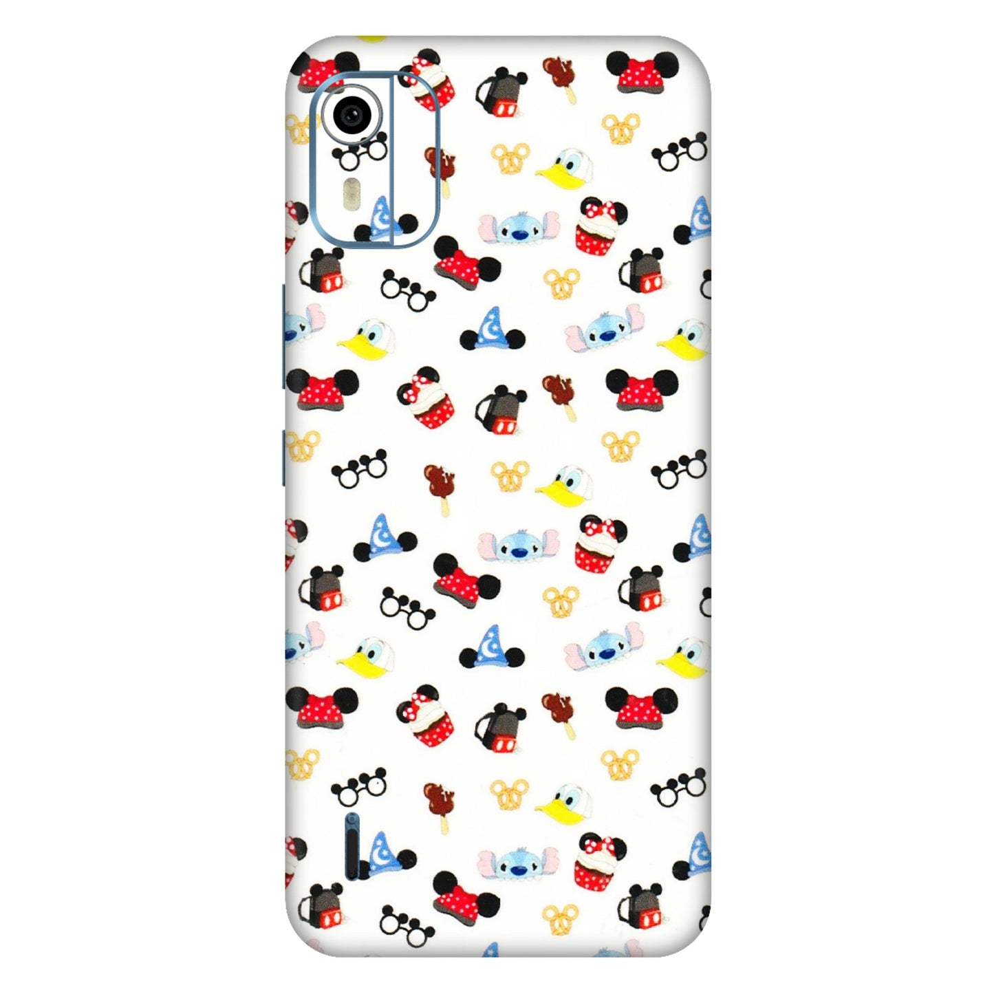HMD NOKIA Phone Skins (All Models) - Minnie Mouse & Donald Doodles s - 3D Embossed Finish (L-194) HMD Nokia C12 Pro