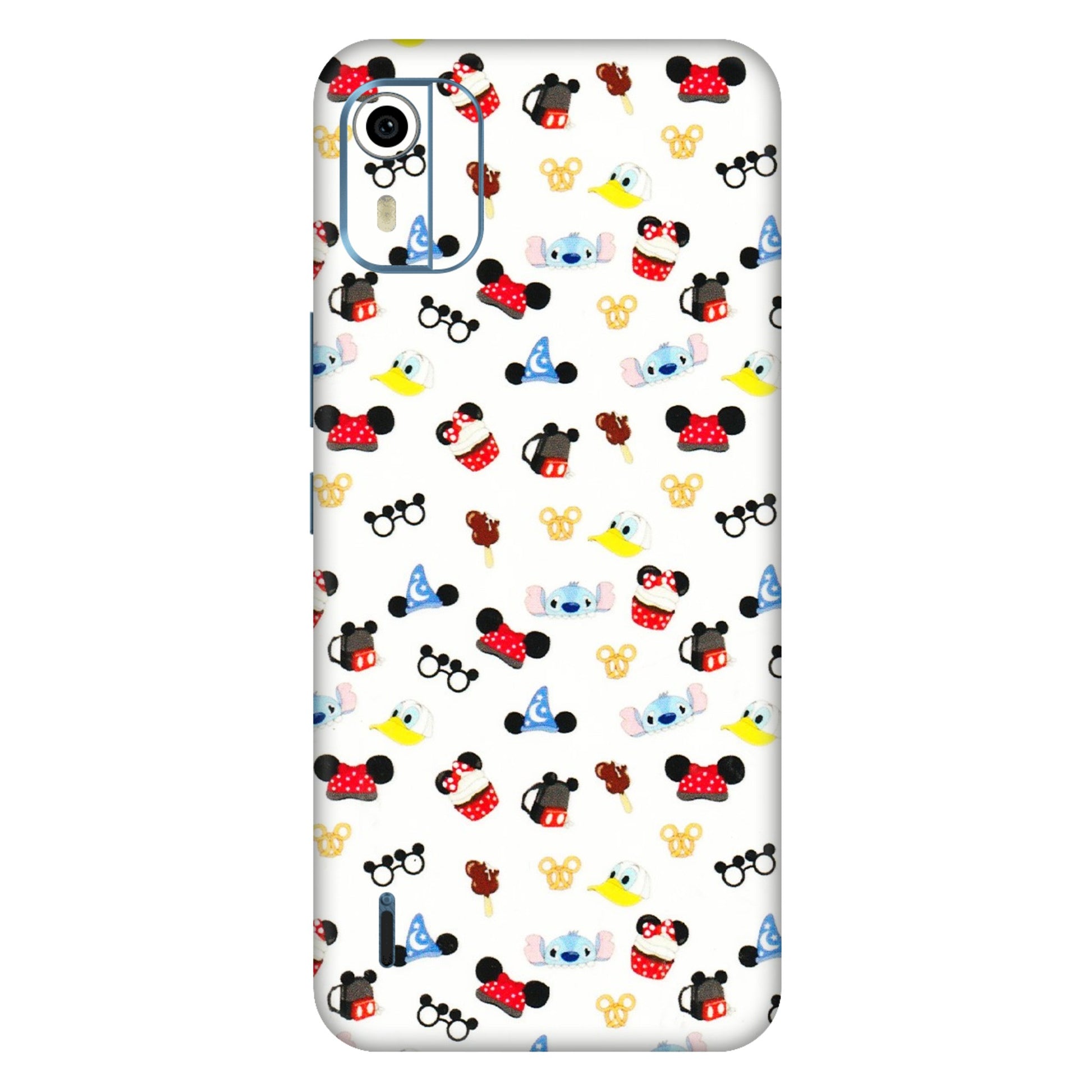 HMD NOKIA Phone Skins (All Models) - Minnie Mouse & Donald Doodles s - 3D Embossed Finish (L-194) HMD Nokia C12 Pro
