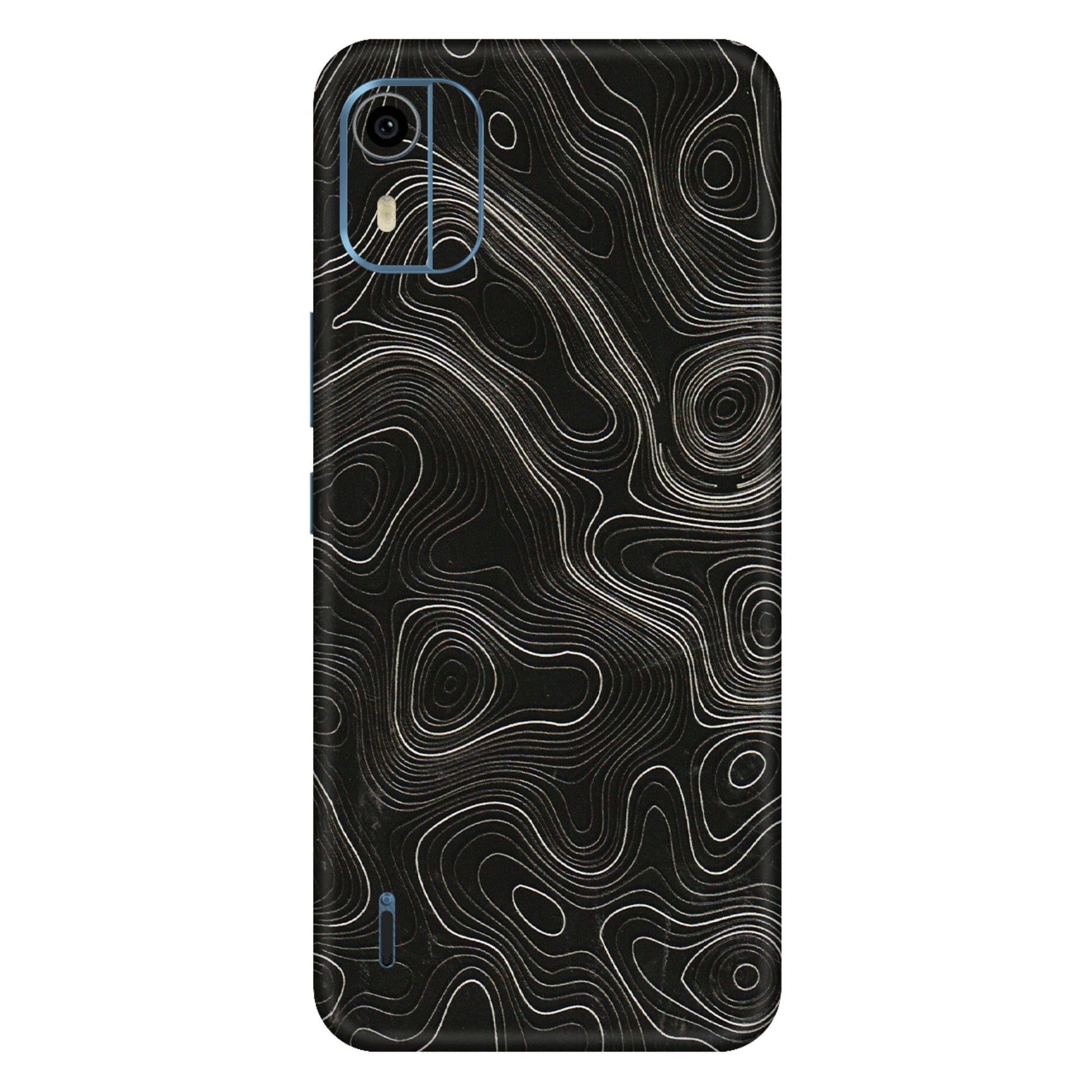 HMD NOKIA Phone Skins (All Models) - Black Swirl - 3D Embossed Finish (L-196) HMD Nokia C12 Pro