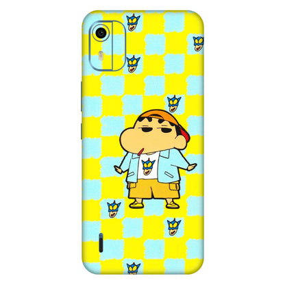 HMD NOKIA Phone Skins (All Models) - Yellow Blue Shinchan Cute - 3D Embossed Finish (L-221) HMD Nokia C12 Pro