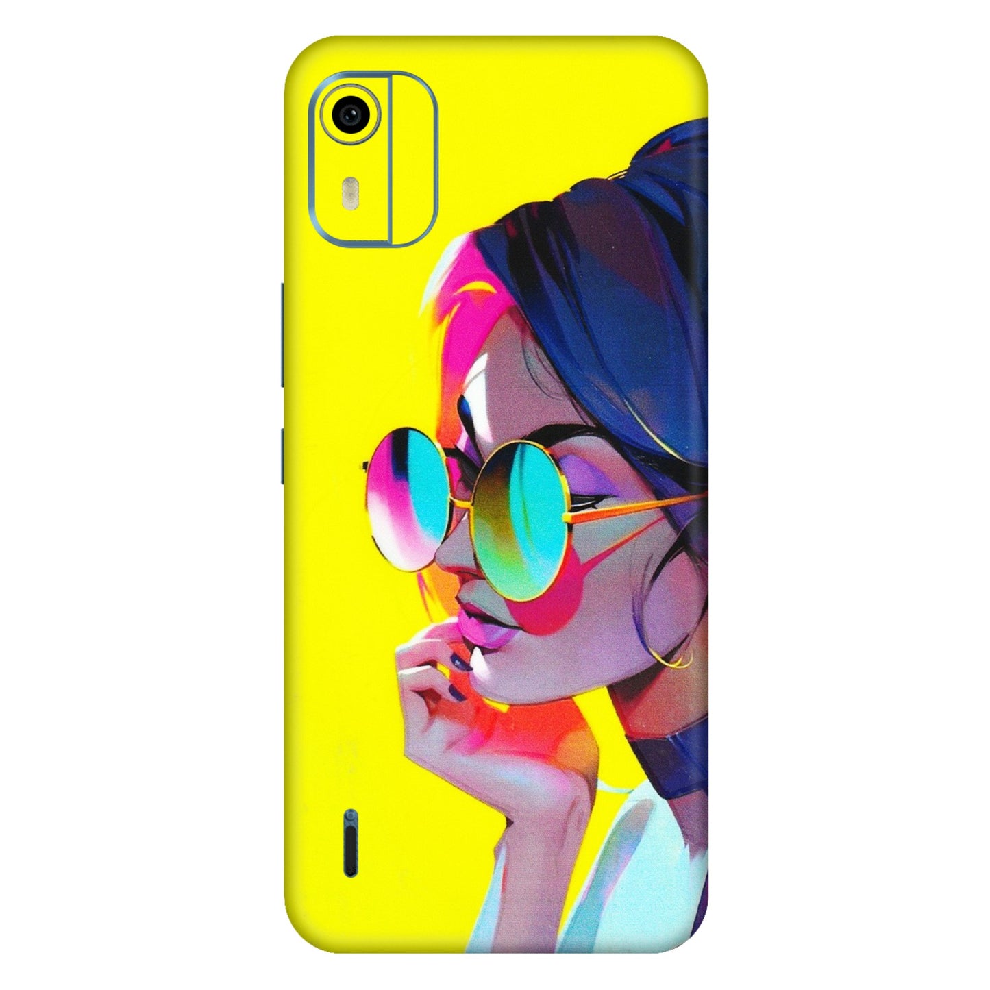 HMD NOKIA Phone Skins (All Models) - Bold Stylish Girl - 3D Embossed Finish (L-222) HMD Nokia C12 Pro