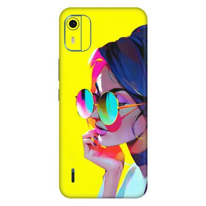 HMD NOKIA Phone Skins (All Models) - Bold Stylish Girl - 3D Embossed Finish (L-222) HMD Nokia C12 Pro