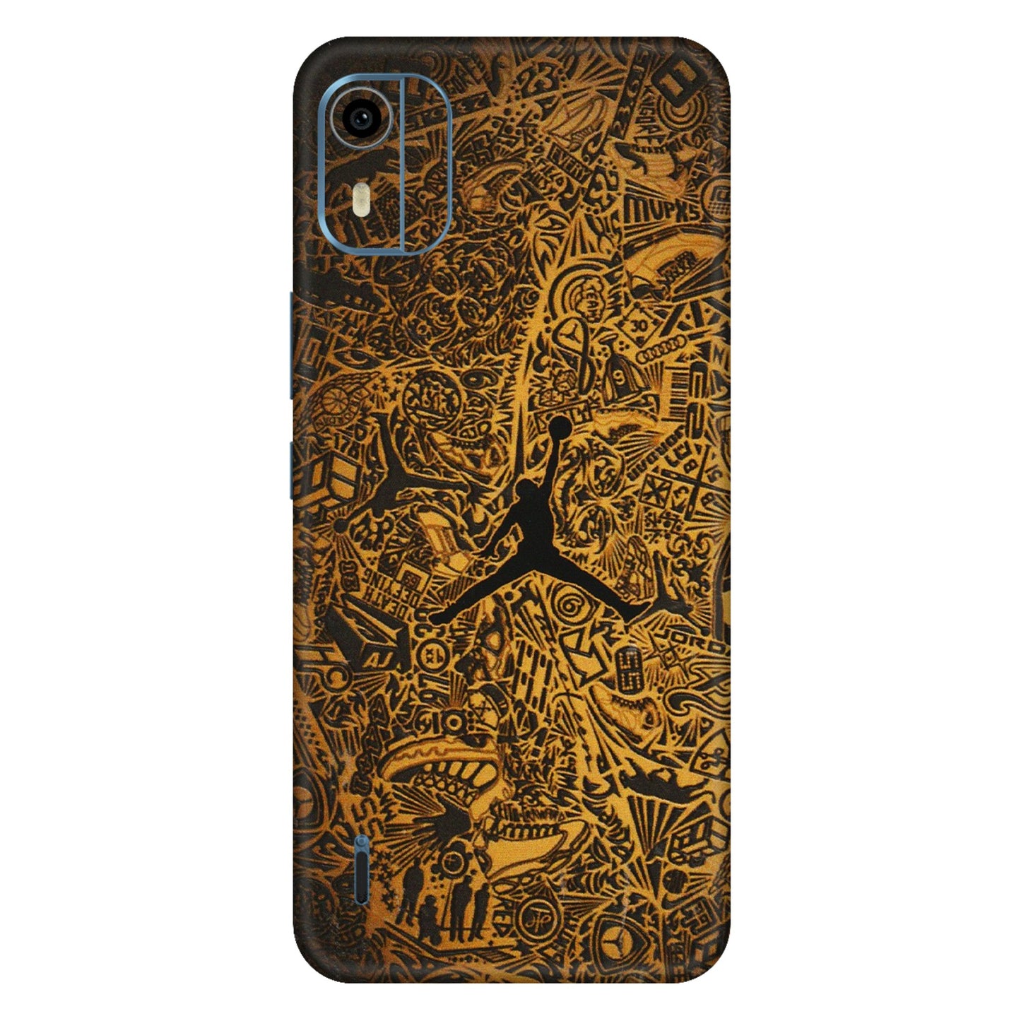 HMD NOKIA Phone Skins (All Models) - Premium Gold Basketball Player - 3D Embossed Finish (L-236) HMD Nokia C12 Pro