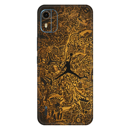 HMD NOKIA Phone Skins (All Models) - Premium Gold Basketball Player - 3D Embossed Finish (L-236) HMD Nokia C12 Pro