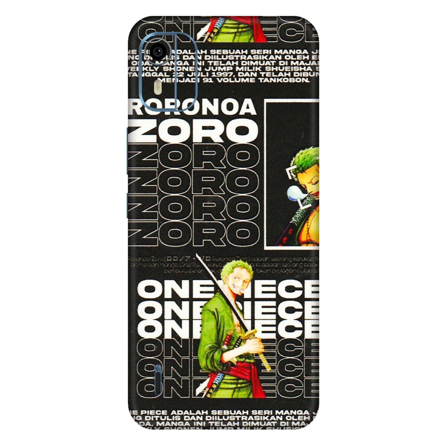 HMD NOKIA Phone Skins (All Models) - One Piece Zoro - 3D Embossed Finish (L-250) HMD Nokia C12 Pro
