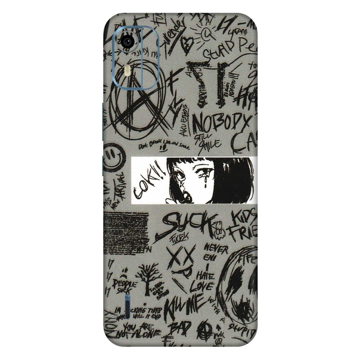 HMD NOKIA Phone Skins (All Models) - Never Have Love Anime - 3D Embossed Finish (L-260) HMD Nokia C12 Pro