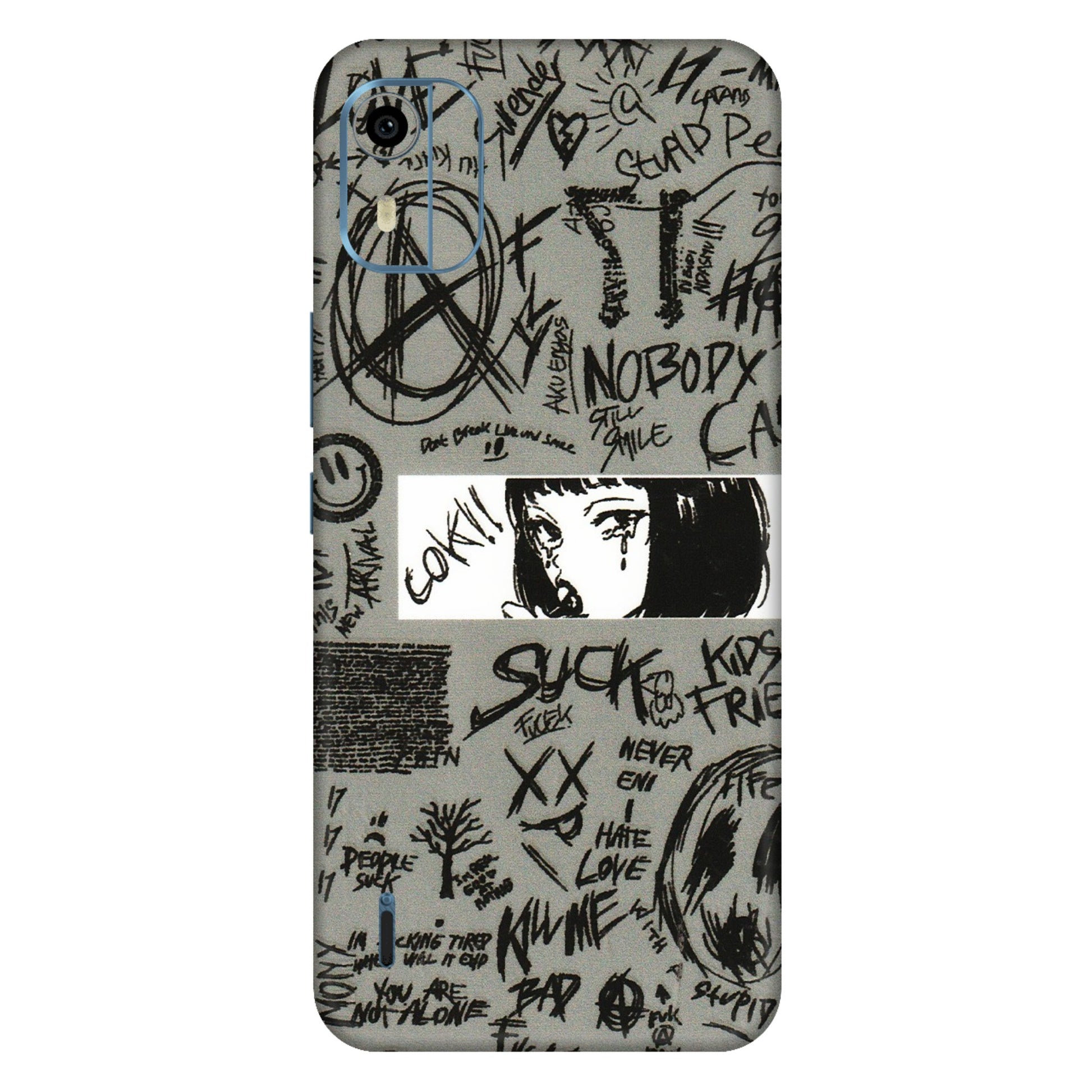 HMD NOKIA Phone Skins (All Models) - Never Have Love Anime - 3D Embossed Finish (L-260) HMD Nokia C12 Pro