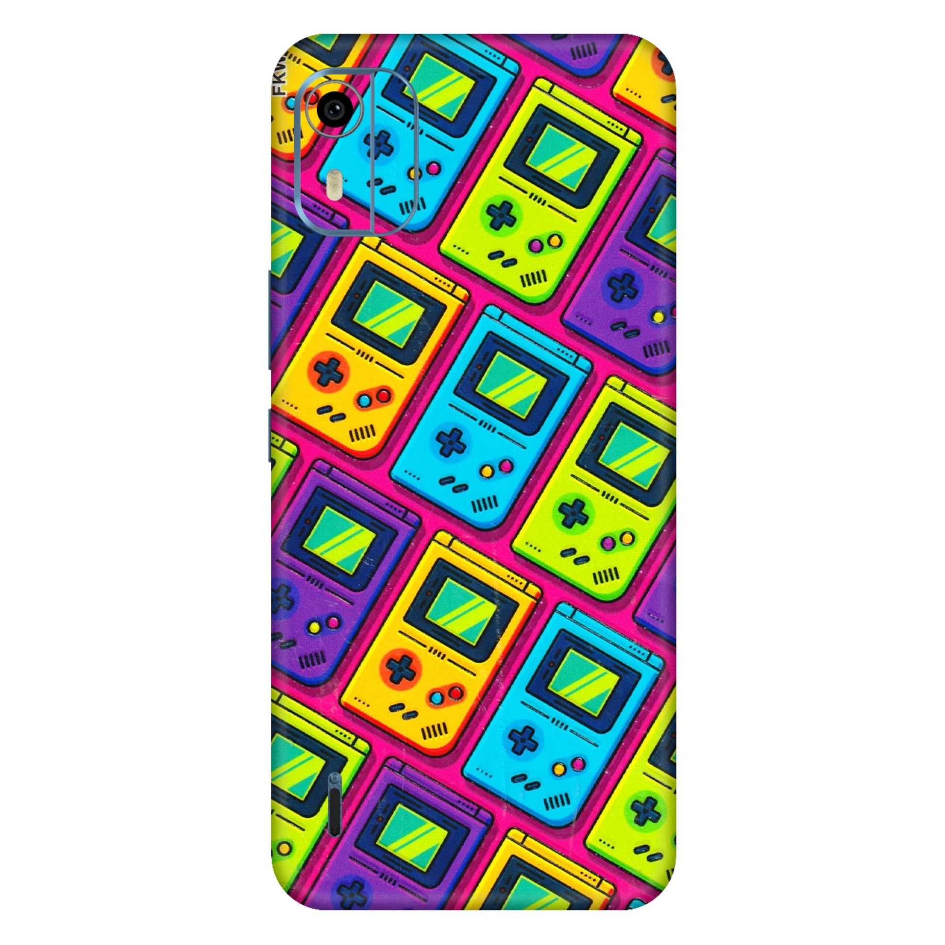 HMD NOKIA Phone Skins (All Models) - Gameboy Colourful - 3D Embossed Finish (L-266) HMD Nokia C12 Pro