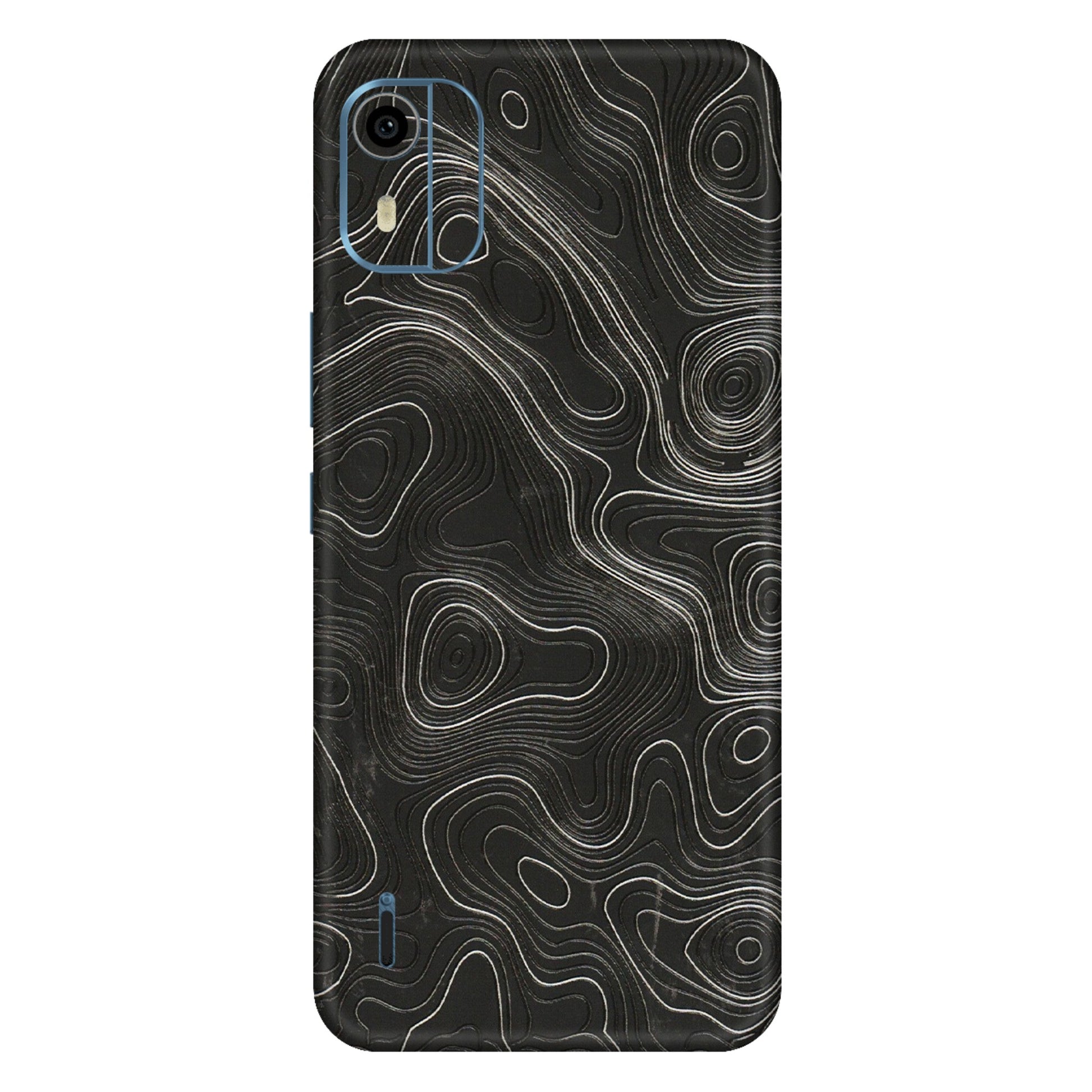 HMD NOKIA Phone Skins (All Models) - Abstract White Line Map - 3D Embossed Finish (L-269) HMD Nokia C12 Pro