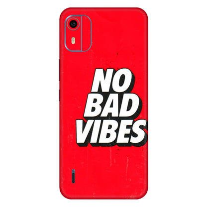 HMD NOKIA Phone Skins (All Models) - No Bad Vibes - 3D Embossed Finish (L-280) HMD Nokia C12 Pro