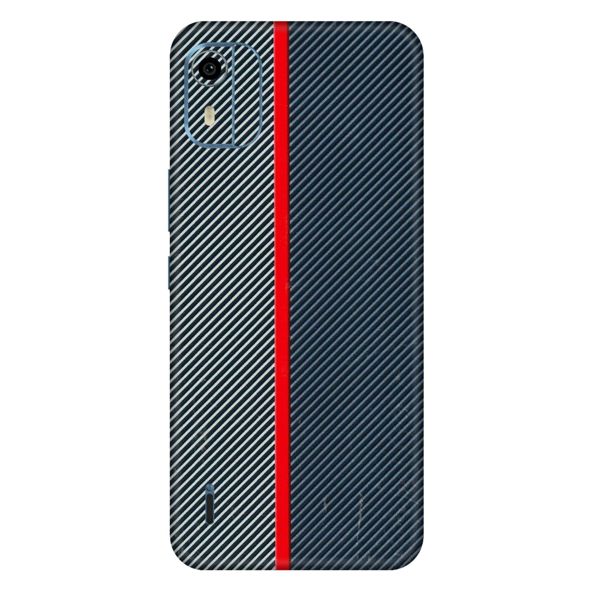 HMD NOKIA Phone Skins (All Models) - Blue Sober Lines - 3D Embossed Finish (L-305) HMD Nokia C12 Pro