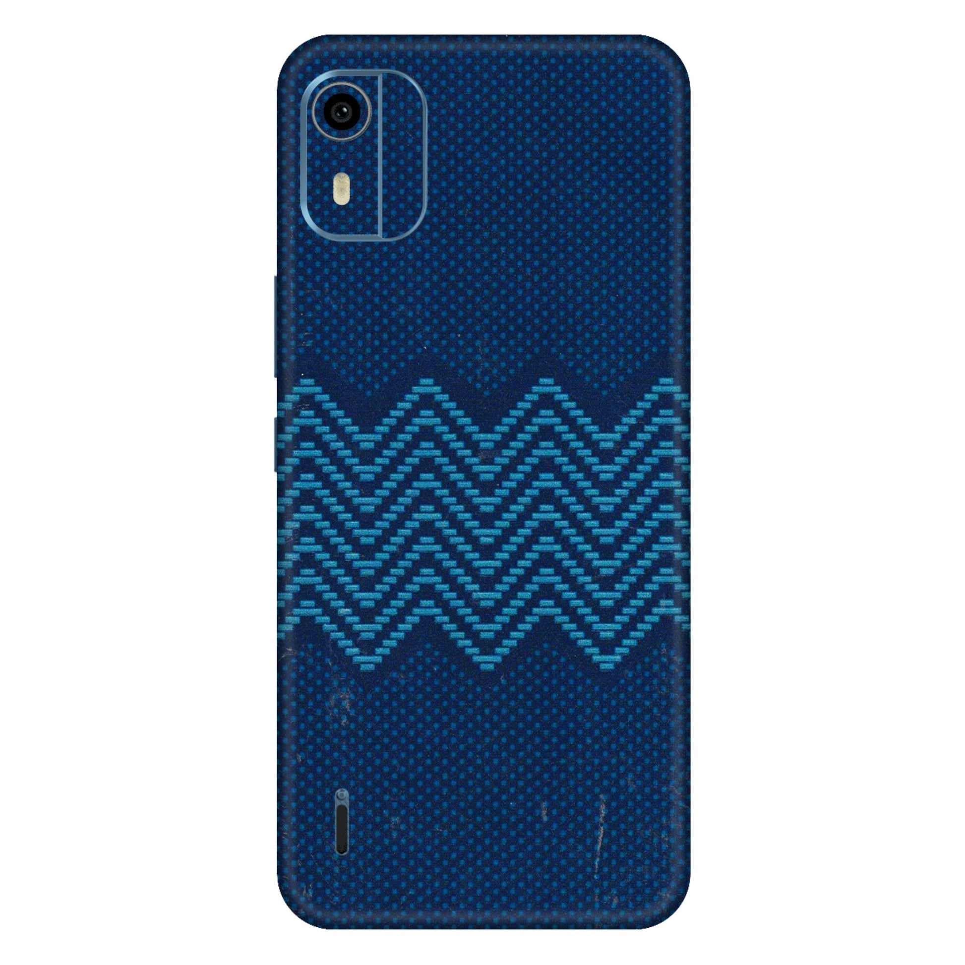 HMD NOKIA Phone Skins (All Models) - Blue Sober Waves - 3D Embossed Finish (L-306) HMD Nokia C12 Pro
