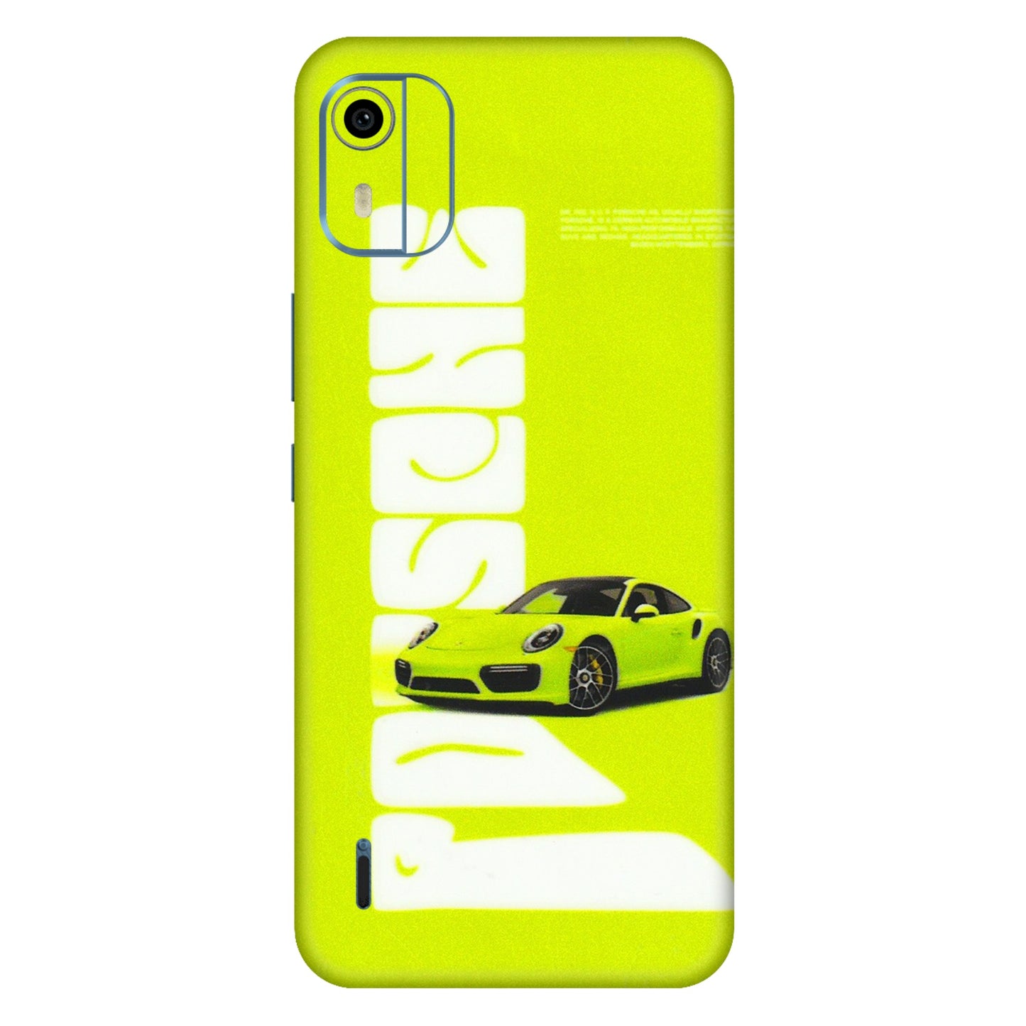 HMD NOKIA Phone Skins (All Models) - Lime Green Porche - 3D Embossed Finish (L-30) HMD Nokia C12 Pro