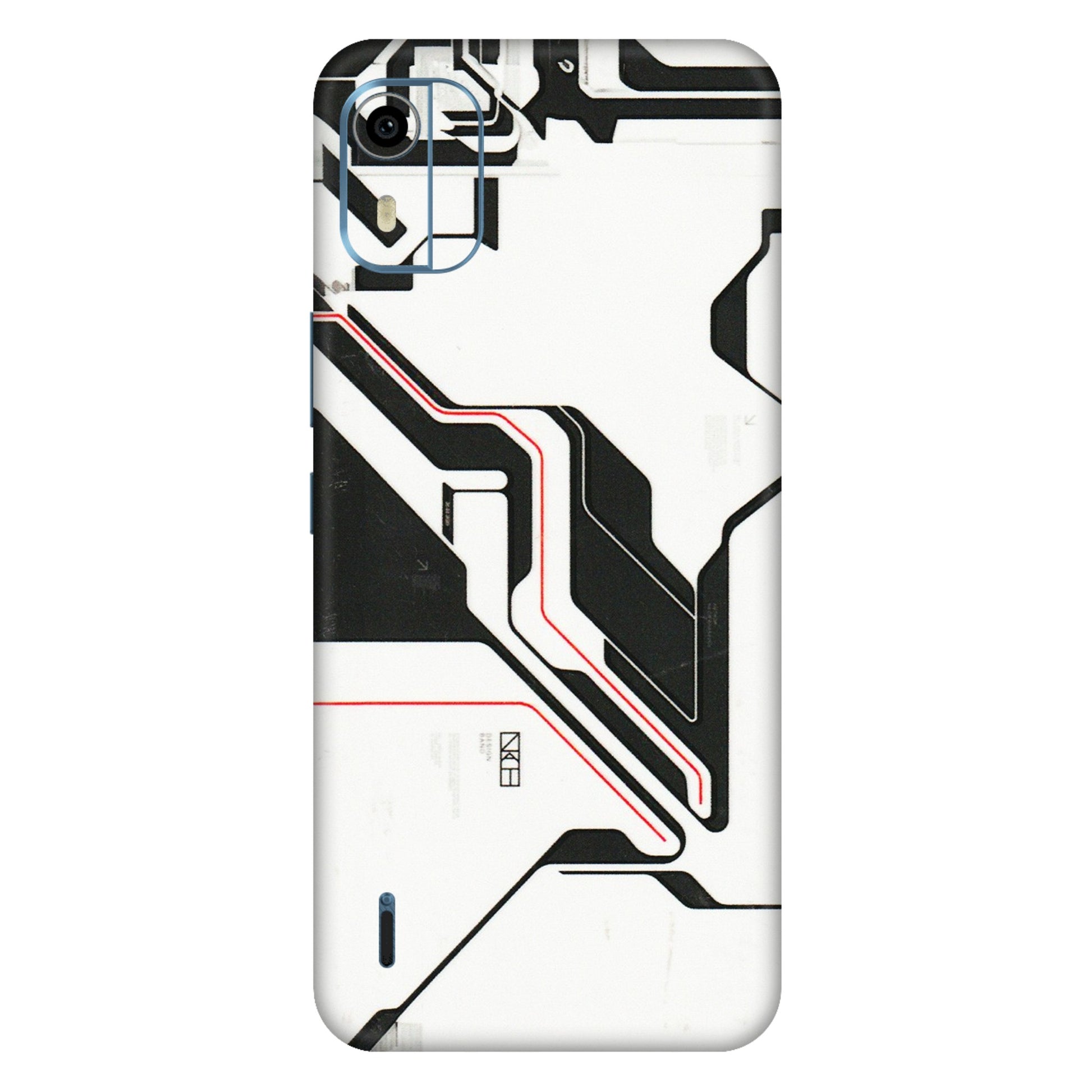 HMD NOKIA Phone Skins (All Models) - White Techy Logo - 3D Embossed Finish (L-312) HMD Nokia C12 Pro