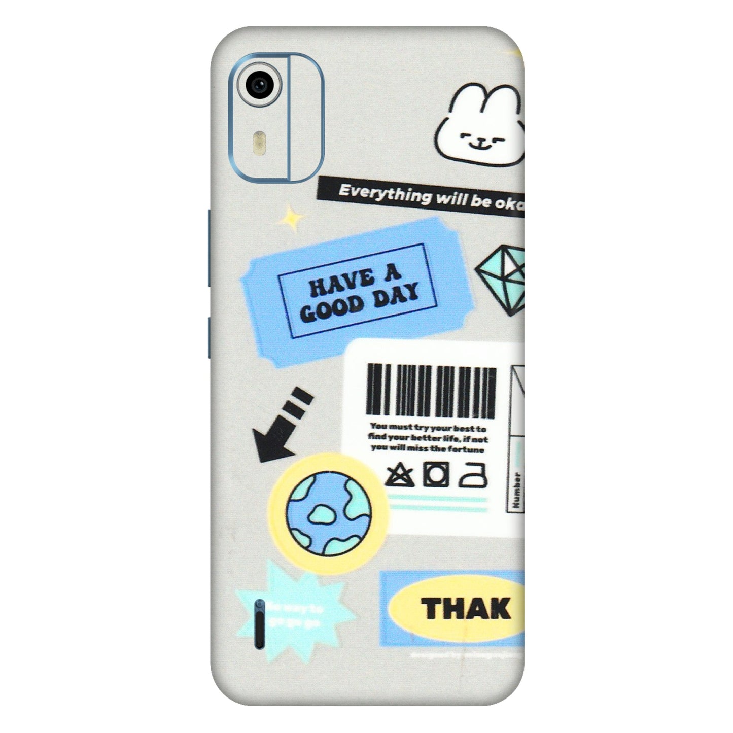 HMD NOKIA Phone Skins (All Models) - Will Be Okay Design - 3D Embossed Finish (L-316) HMD Nokia C12 Pro