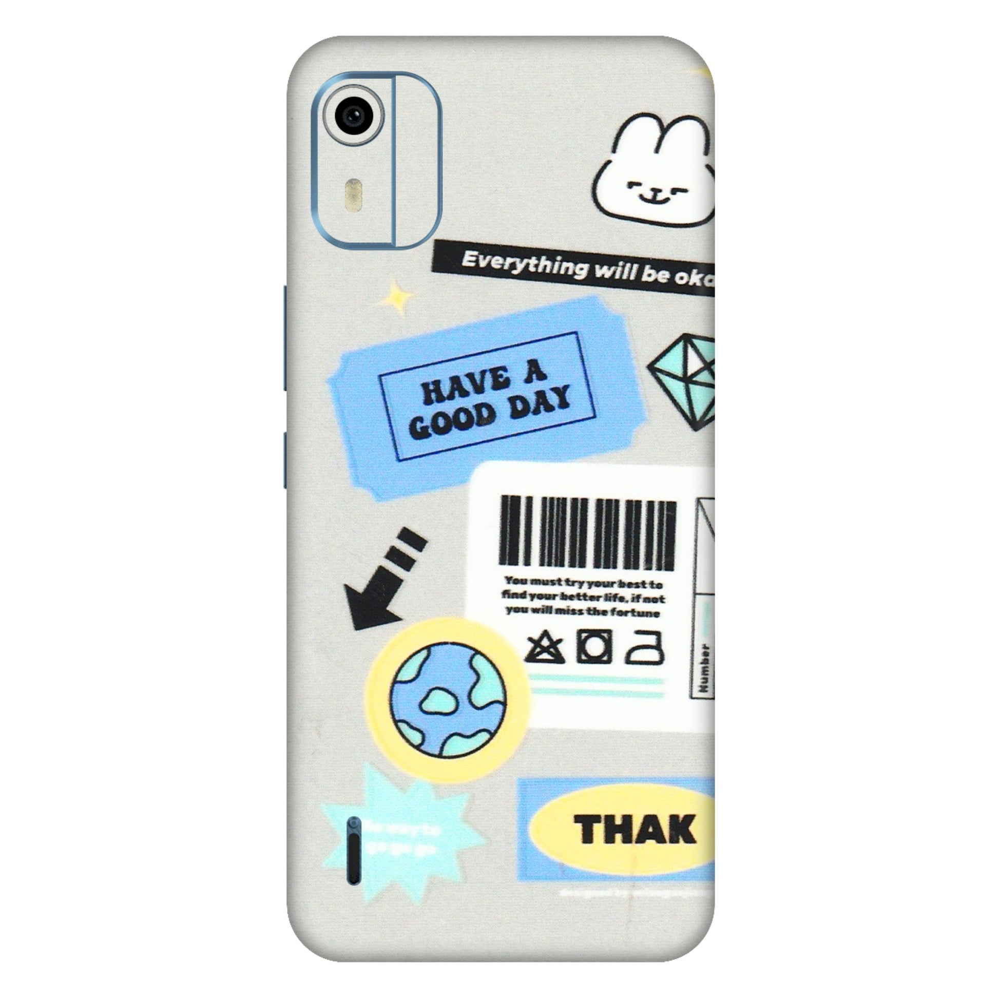 HMD NOKIA Phone Skins (All Models) - Will Be Okay Design - 3D Embossed Finish (L-316) HMD Nokia C12 Pro