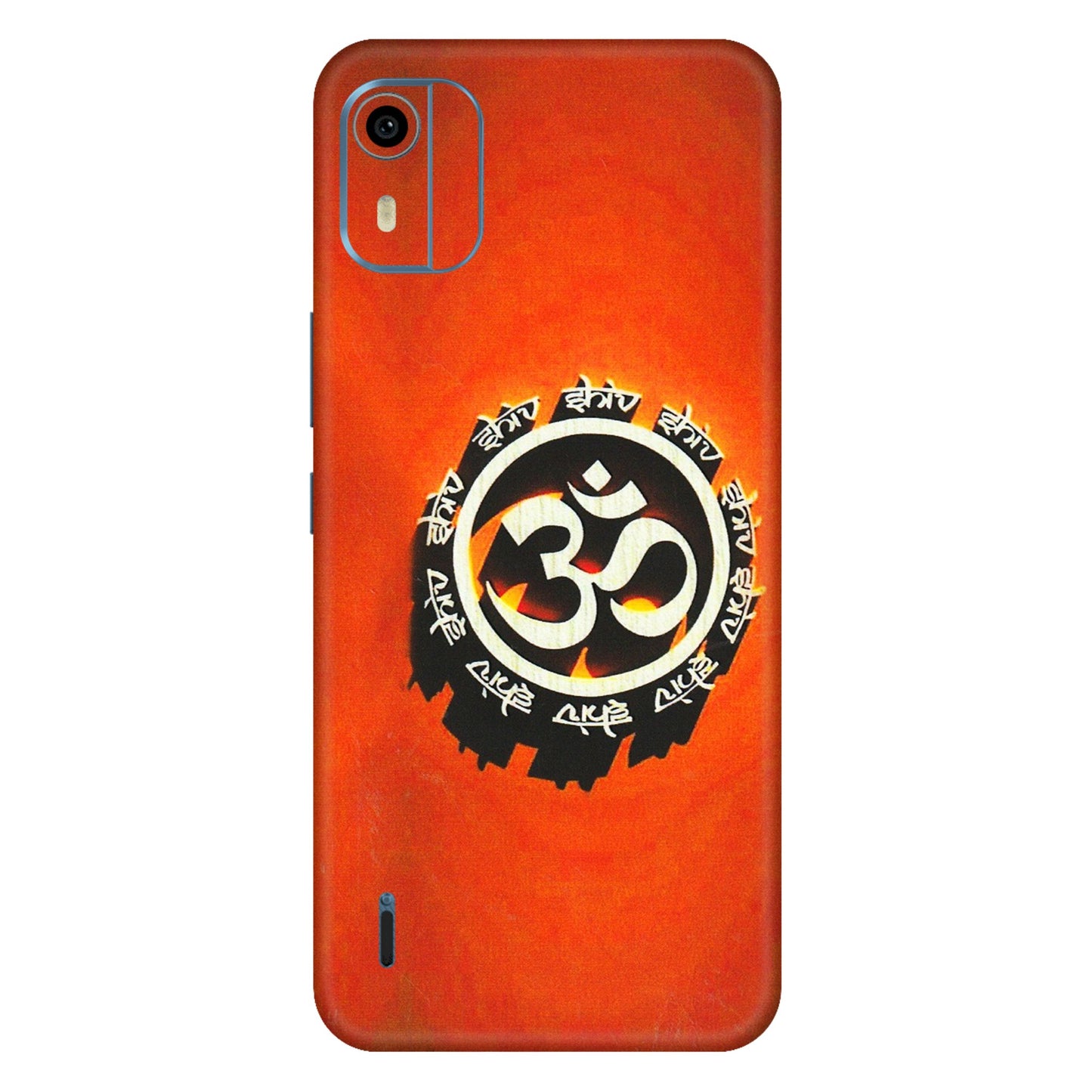 HMD NOKIA Phone Skins (All Models) - Aum Shiv Orange - 3D Embossed Finish (L-32) HMD Nokia C12 Pro