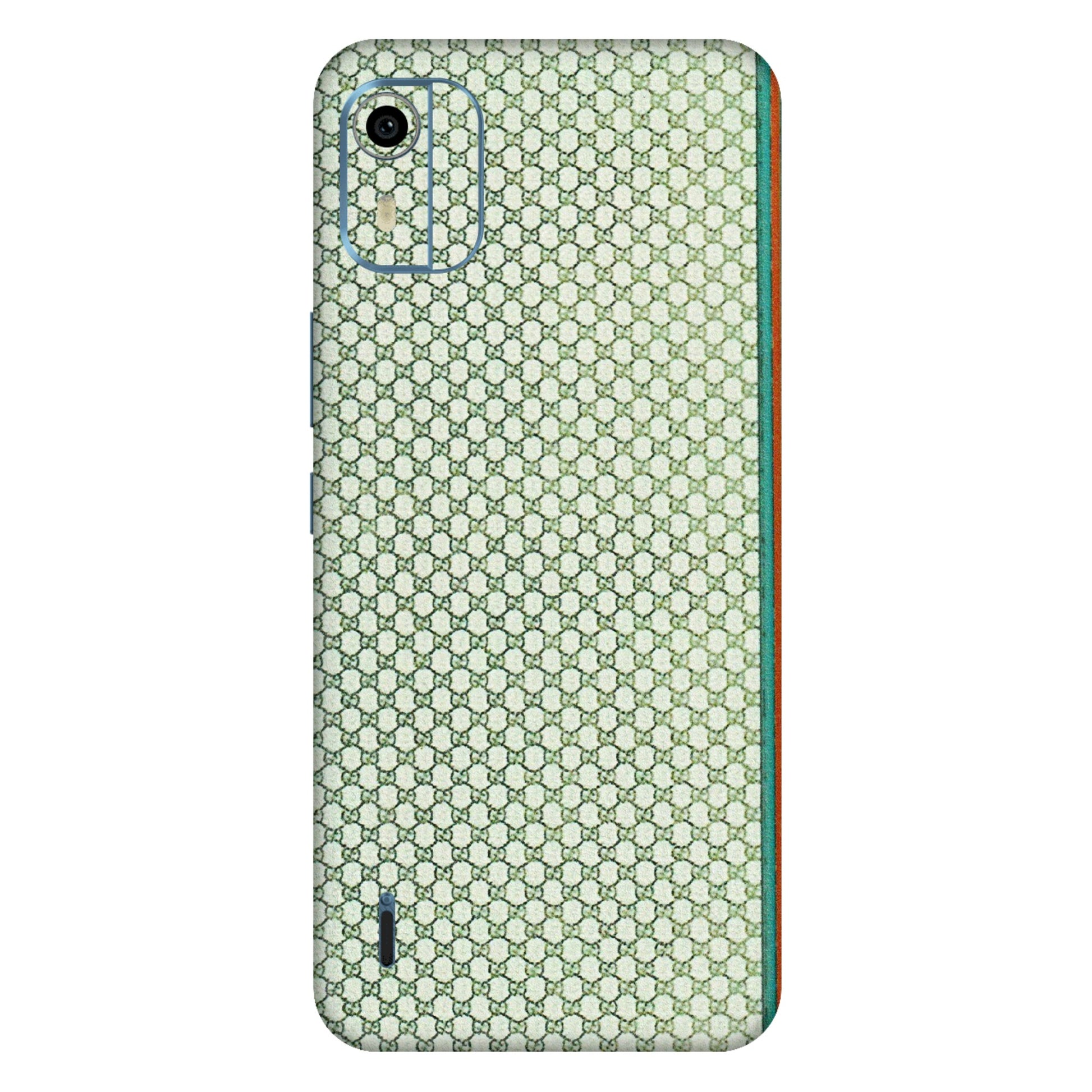 HMD NOKIA Phone Skins (All Models) - Gucci Fabric Pattern - 3D Embossed Finish (L-73) HMD Nokia C12 Pro