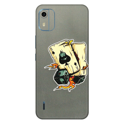 HMD NOKIA Phone Skins (All Models) - Grey Cards Of Ace - 3D Embossed Finish (L-77) HMD Nokia C12 Pro