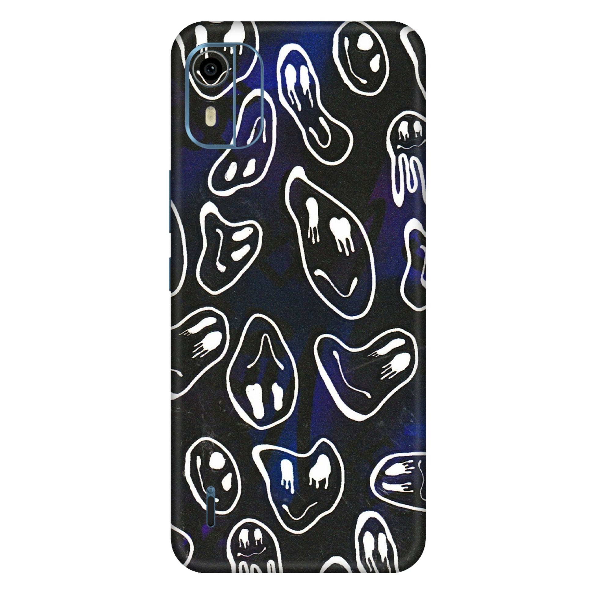 HMD NOKIA Phone Skins (All Models) - Distorted Smileys - 3D Embossed Finish (L-92) HMD Nokia C12 Pro