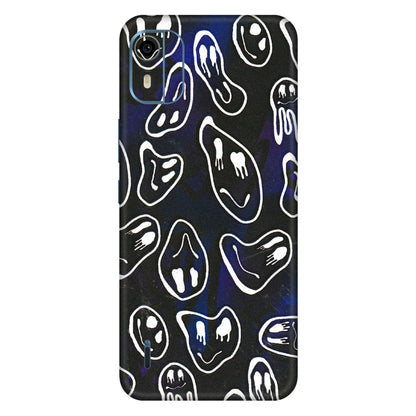 HMD NOKIA Phone Skins (All Models) - Distorted Smileys - 3D Embossed Finish (L-92) HMD Nokia C12 Pro