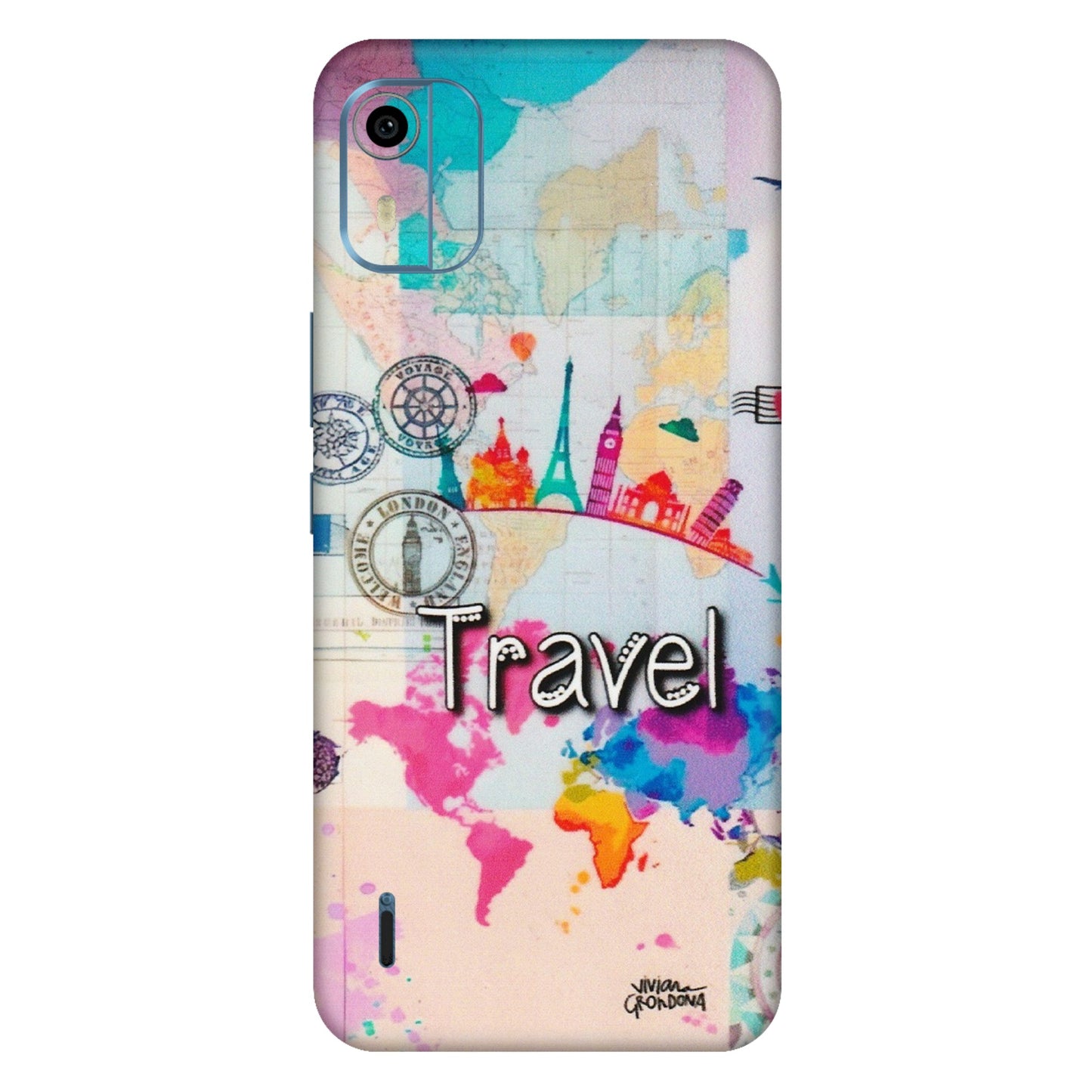 HMD NOKIA Phone Skins (All Models) - Travel The Wonders - Matte Finish (M-108) HMD Nokia C12 Pro